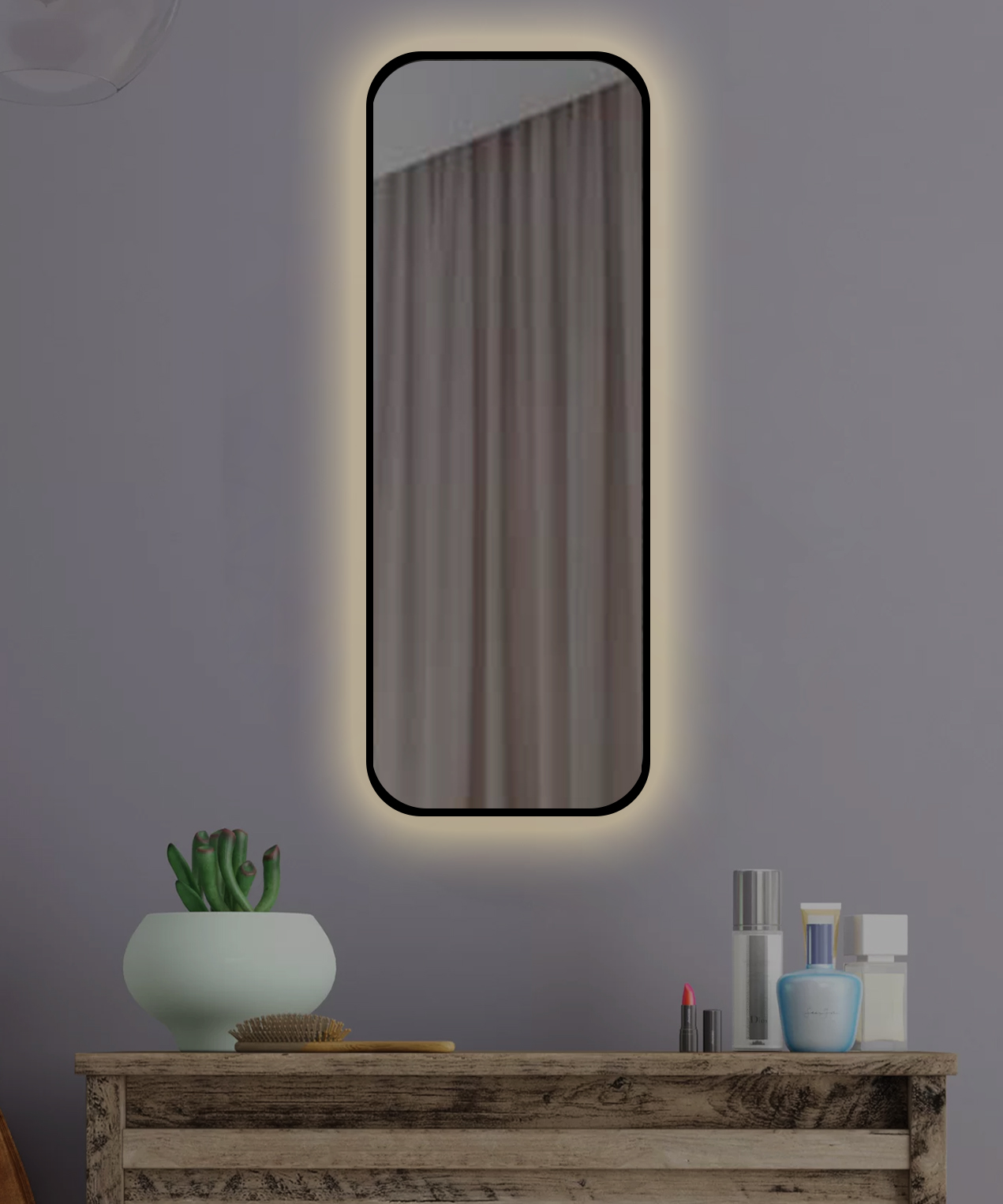 Зеркало «Прямоугольник  LED Ambilight» в черной раме 3