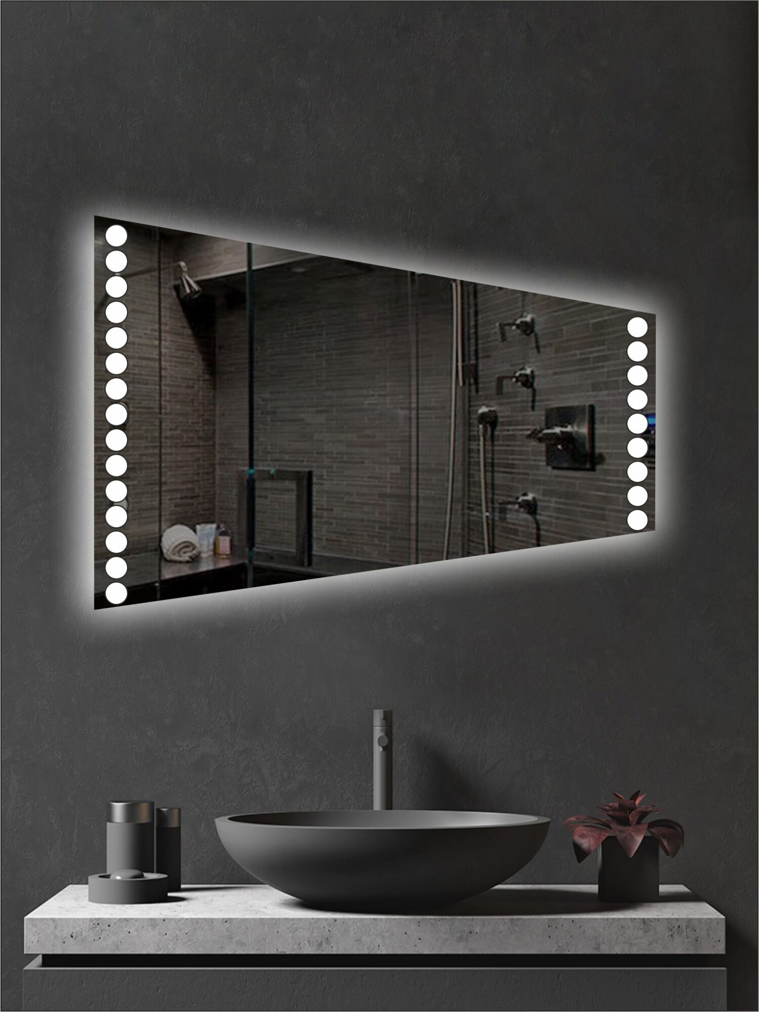 Зеркало «Lanis Трапеция» ультратонкое LED 1
