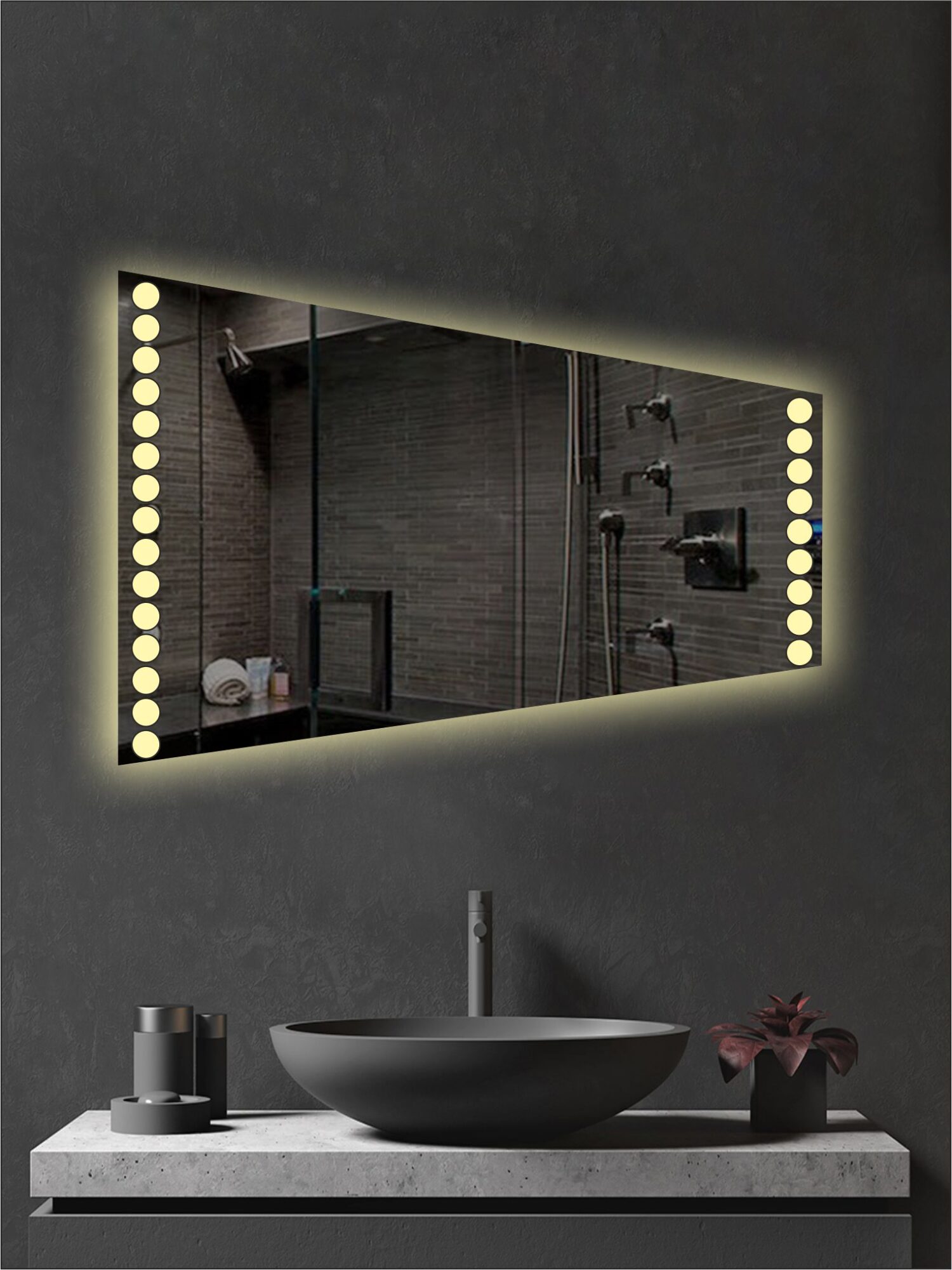 Зеркало «Lanis Трапеция» ультратонкое LED 3