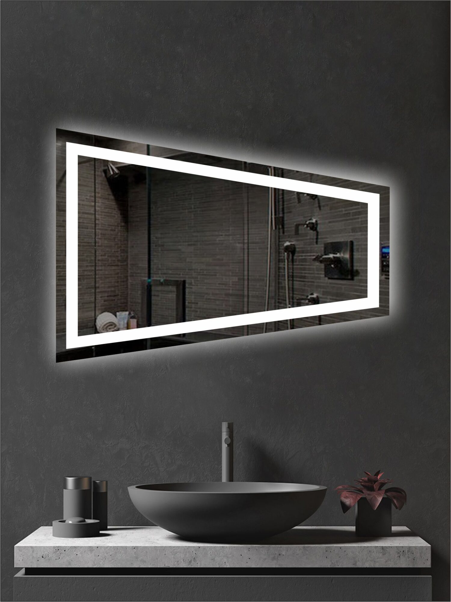 Зеркало «Lidom Трапеция» ультратонкое LED 1