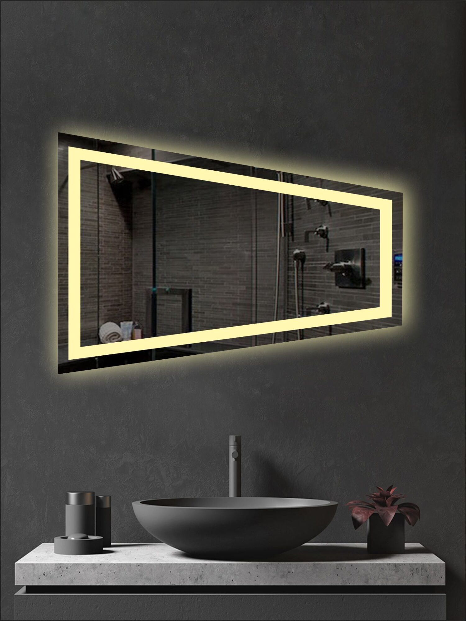 Зеркало «Lidom Трапеция» ультратонкое LED 3